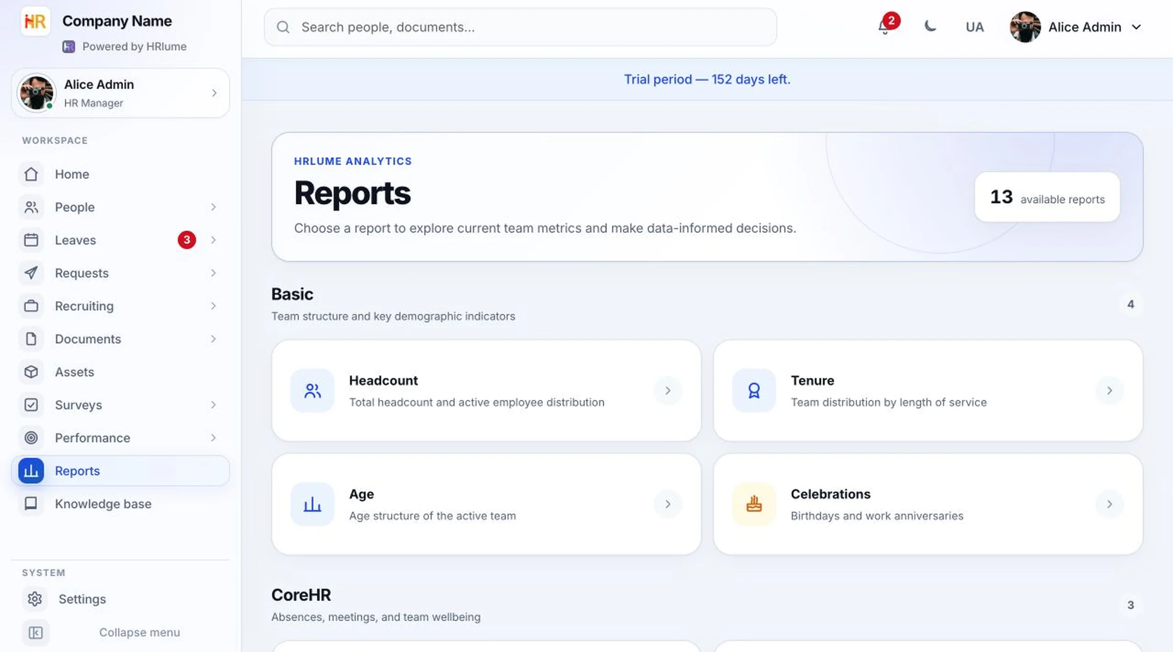 HRlume analytics library